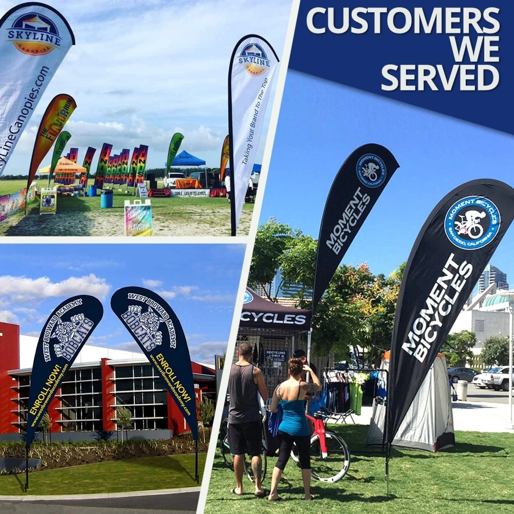 Free Design Custom Logo Beach Teardrop Swooper Flag Banners for Indoor Outdoor Advertising Club Sport Applications