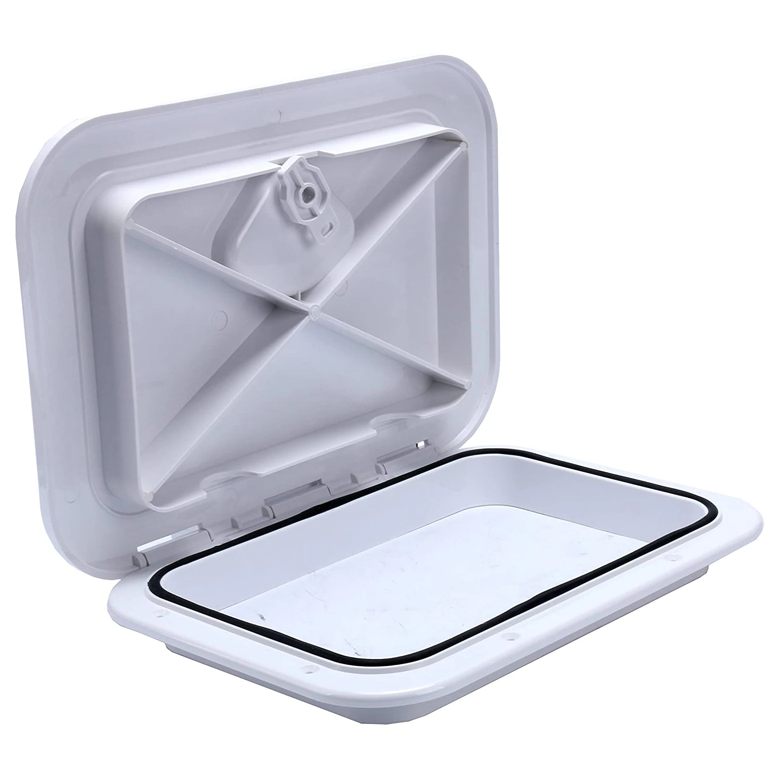 FBM Yacht Hatch Cover Rectangle Marine Boat Deck Hatch Lid ABS Boat Access Hatch in Black & White Colors