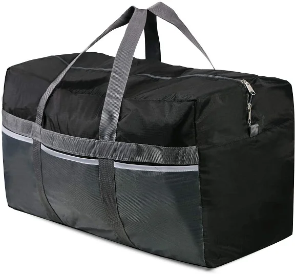 Free sample Extra Large Duffle Bag Lightweight, 96L Water Resistant Travel Duffle Bag Foldable for Men Women, Black