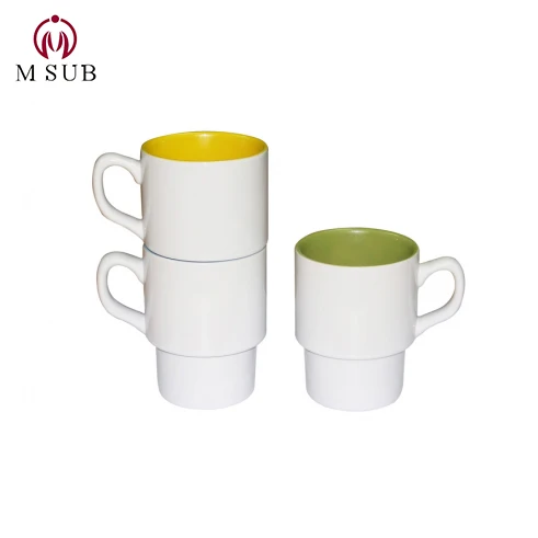 sublimation blanks inner color stackable mug coffee mugs custom logo ceramic mugs with logo customize