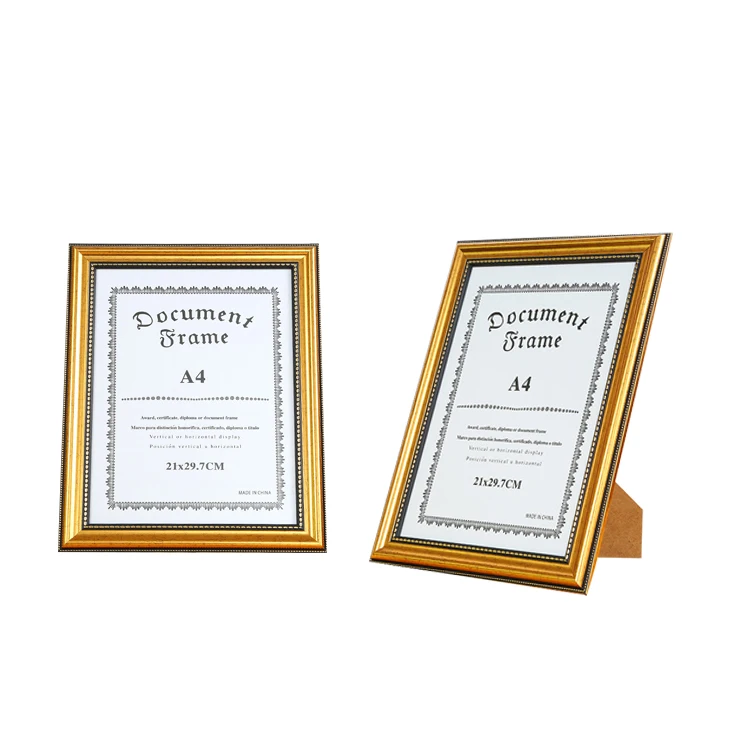 Mengkai Hot Sale  Customized A4 Siz Certificate Frame Handmade Plastic Diploma Frame