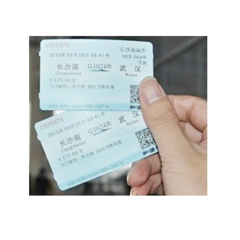 Factory price wholesale Customized Design Thermal Printer Roll Paper Train Bus Ticket Printing for Bus Underground Plane