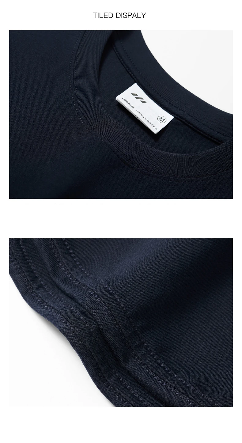 2024 fashion streetwear causal basic tee 240gsm unisex soild color blank t-shirt 100 cotton crewneck custom t shirt with logo