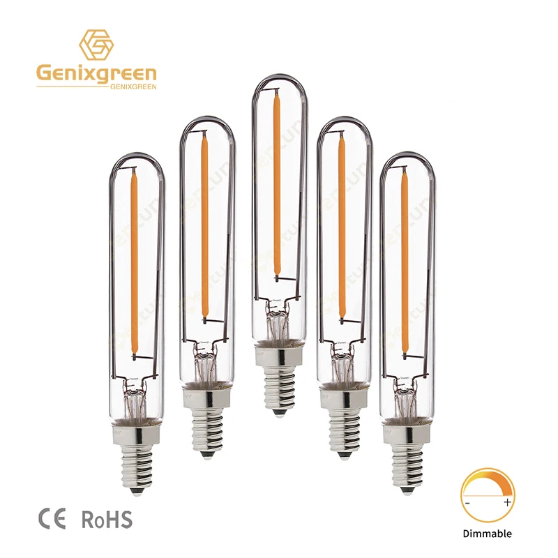 T20 Long Filament Led Bulb E12 E14 2200K Warm White Tubular Lamp T6 Dimmable Vintage Leds for Pendant Lights Chandelier Led