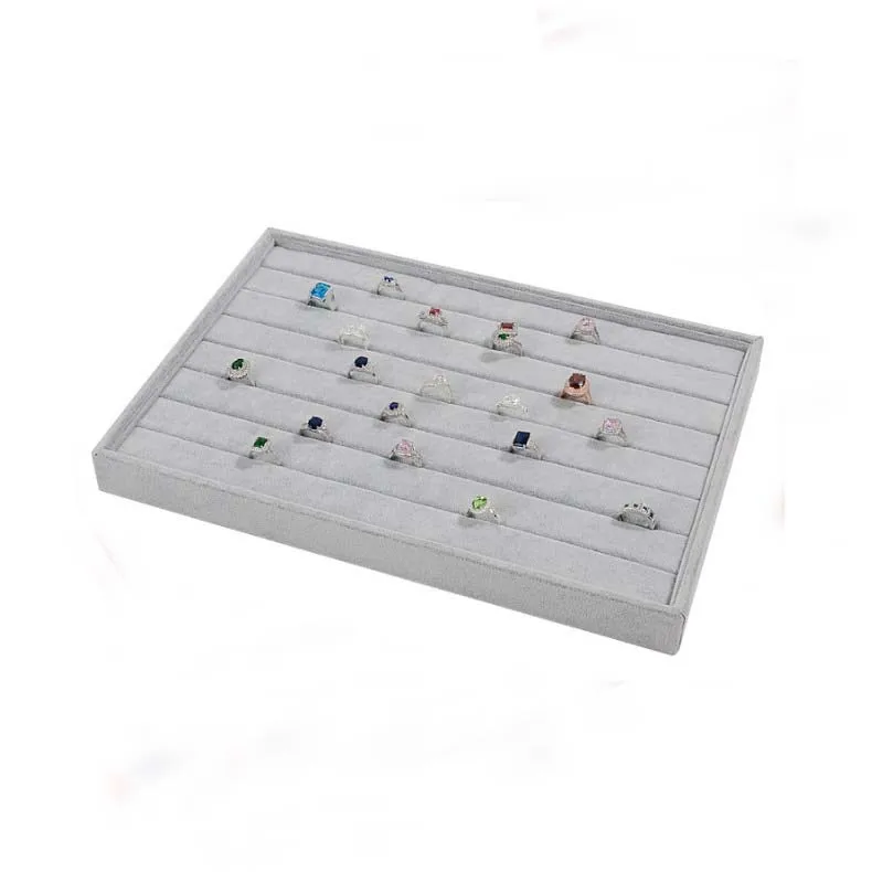 Custom stackable organizer velvet jewelry tray for shop display