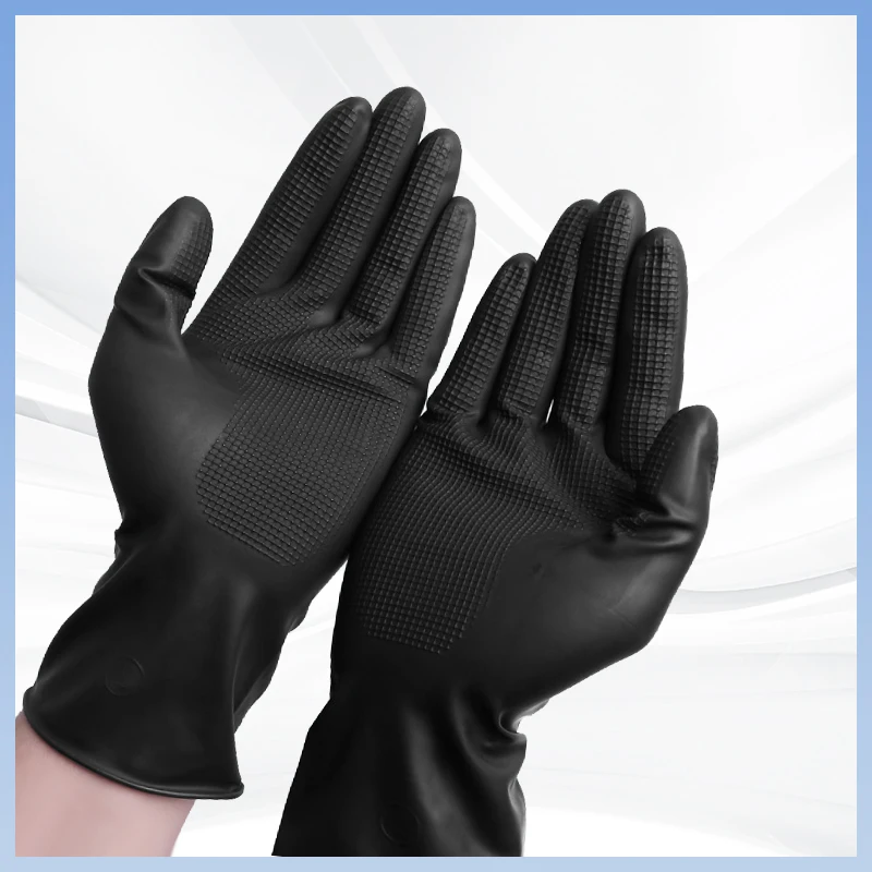 Examination Glove Versatile Latex for Cleaning Food Service Home Use Black Beauty Salons Durable Gardening Thick 1 Pair/opp Bag