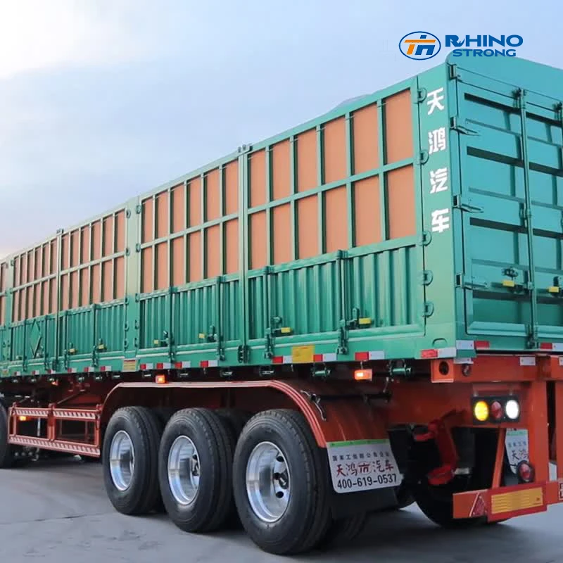 Fence Drop Side Board Sidewall Trailer with Enclosed Pickup Side Wall Cargo Transport Truck Container Semi Trailer 3 Axle 4