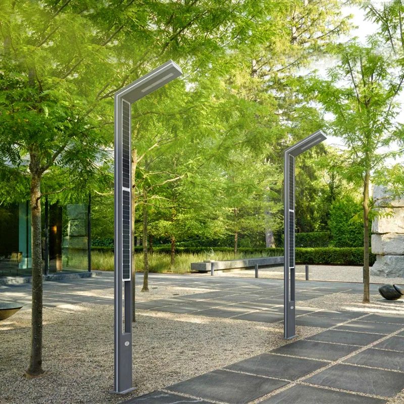 New design Aluminum bollard pole Solar channel light Garden Outdoor IP65 waterproof Street 3000-6000K Garden bollard light