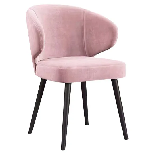 Luxury Fashion Upholstered Fabric Upholstered Armchair Restaurant Tufted Velvet Armrest Dining Chair For Sale