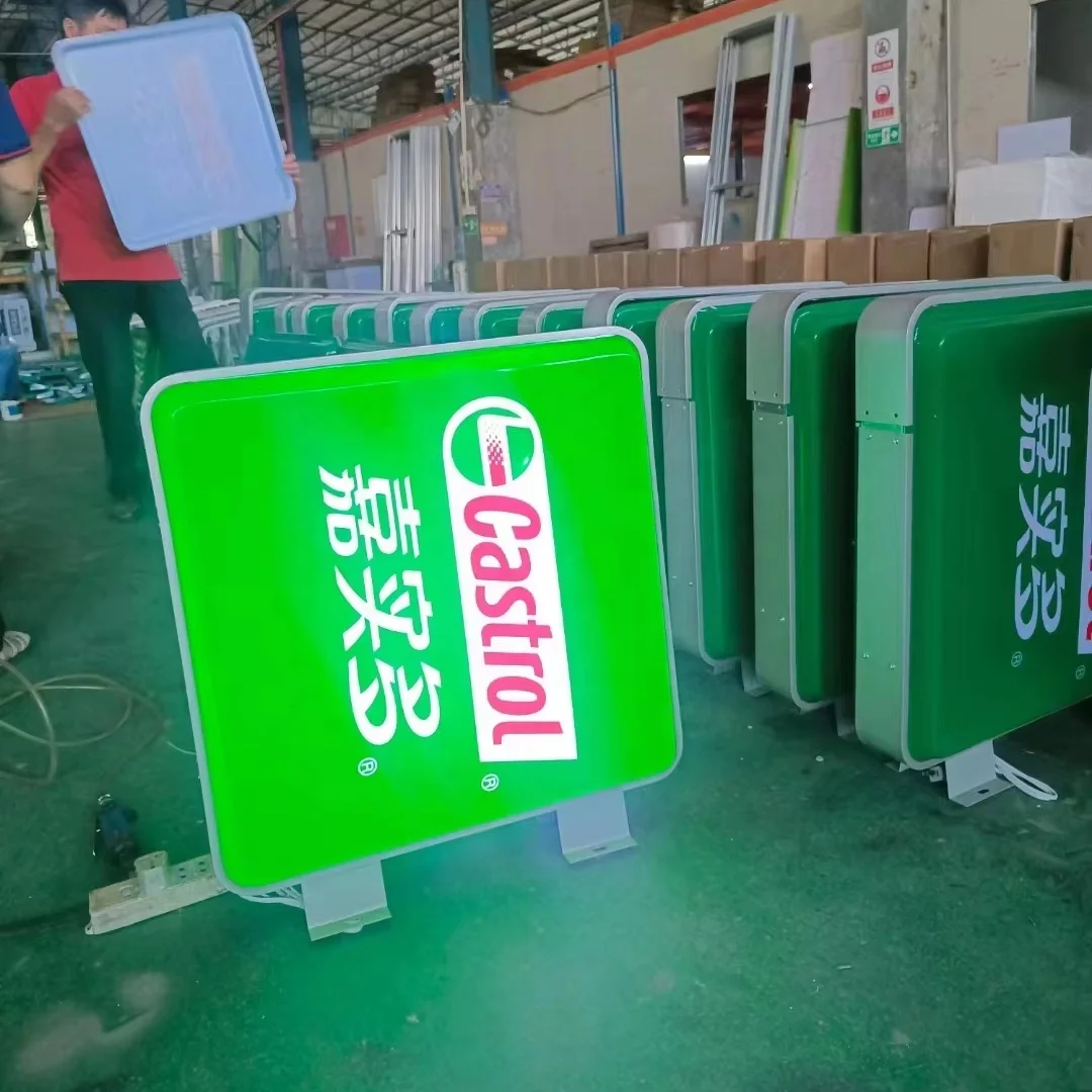 ZZFY Custom-shaped Outdoor LED Advertising Lightbox 12V Power Consumption Vacuum-Formed Round Aluminum Frame with Acrylic Poster