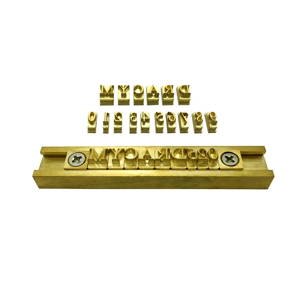 Custom Leather Small Metal Copper Alphabet Set Brass Letters for Hot Stamping