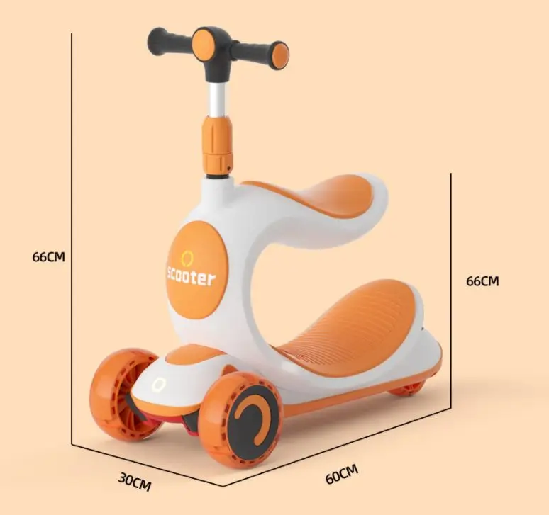 The new 2021 children's scooter three-in-one three-wheeled scooter 2-8 years old bicycle