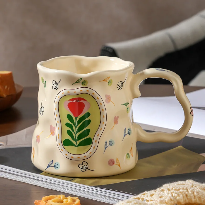 New 380ml Dream flower cluster Ceramic mugs coffee milk cup women flowers tea water cups ceramic coffee milk mug cups