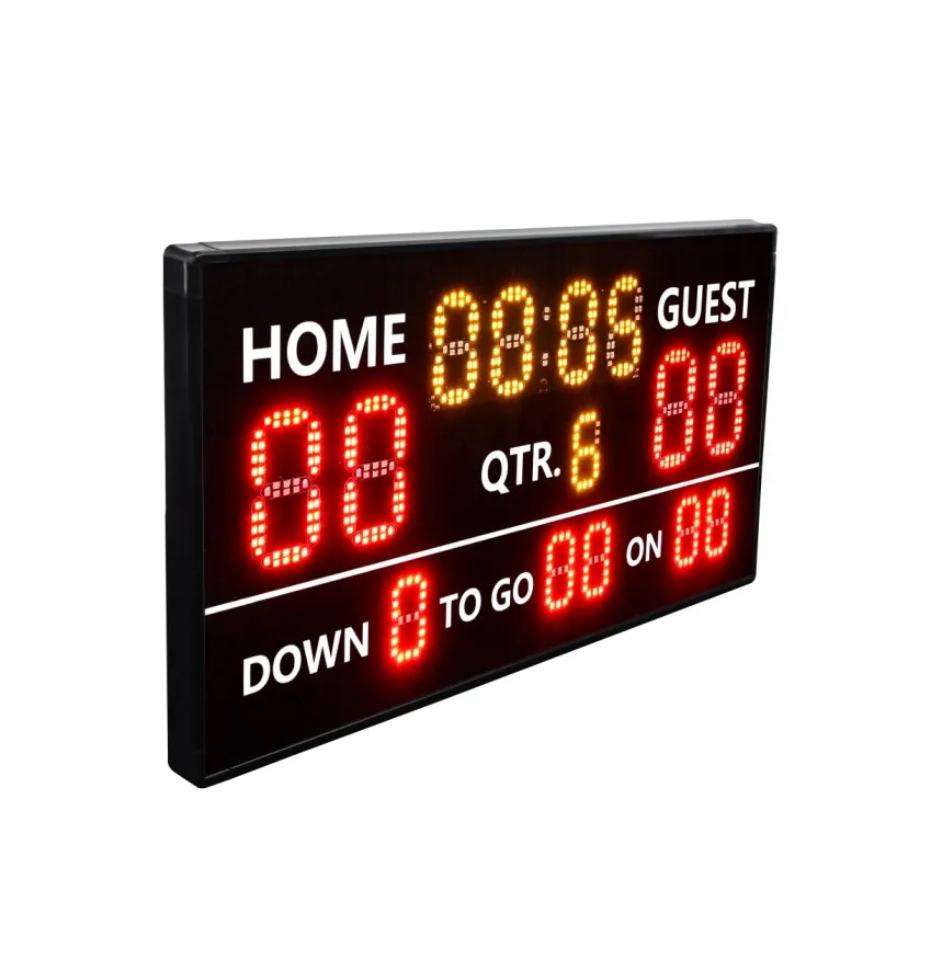 LED Portable Digital Scoreboard Electronic Football Score Keeper with Remote for American Football Games Rugby Ball Training
