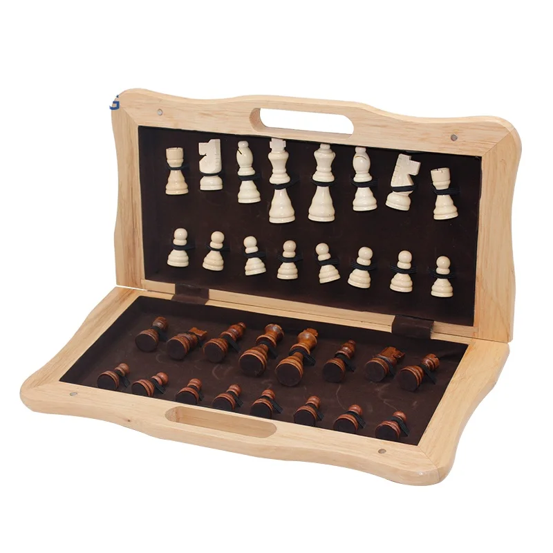 manufacturer direct  international fold chess game wooden chess set chess box for pieces storage