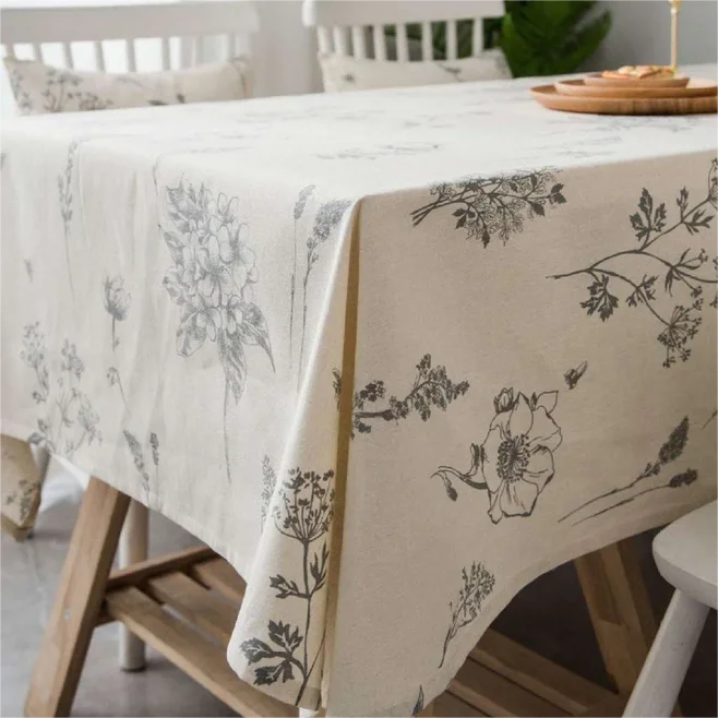 Blockprint Cotton Ins French Tischdecke Farmhouse Nappe Pastoral Mantel Linen Coral Table Cloths Toile De Jouy Tablecloth