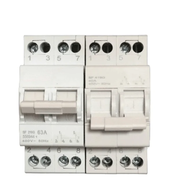 SF219G 2P 40A Din Rail Mounted Dual Power Conversion Isolation Switch MTS Manual Transfer Switch Changeover Switch 63A 80A