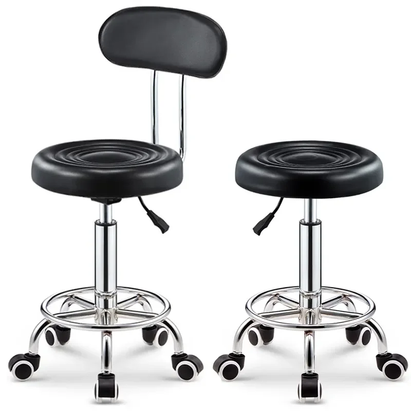 Adjustable Height Swivel Medical Clinic Style Barber Shop Stool Chair Classic Tattoo Spa Salon Wheels Hotel Beauty Applications