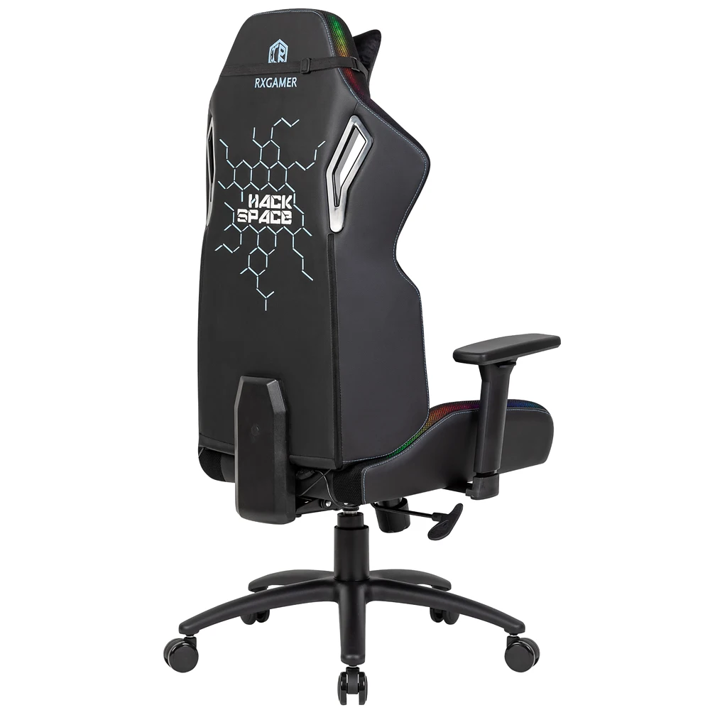 Wholesale custom premium multi functional black leather adjustable swivel reclining rgb silla gamer gaming chair with led light