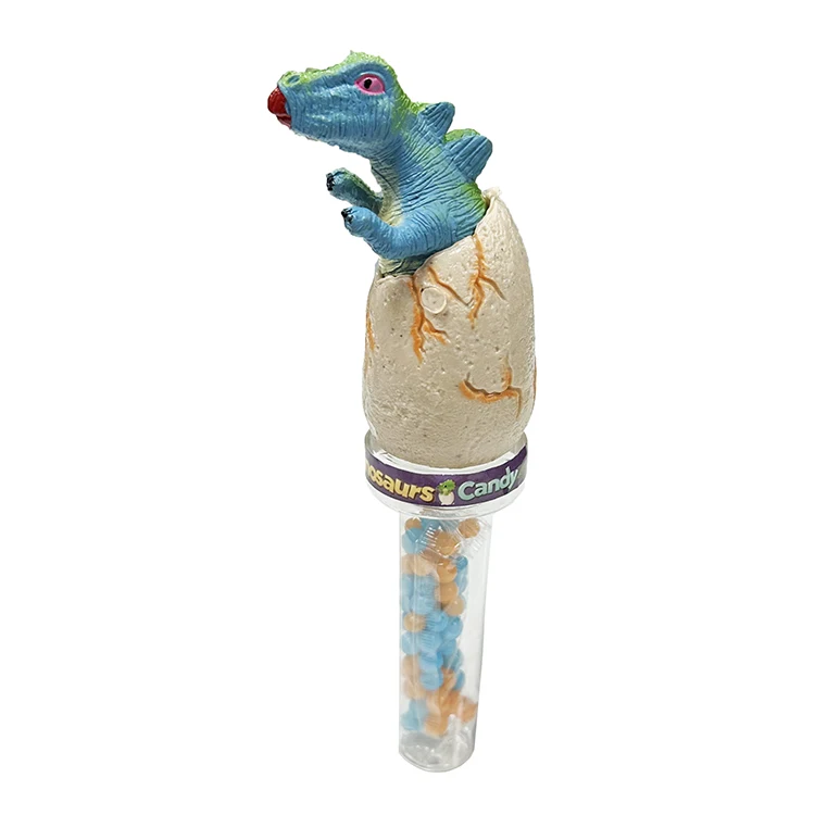 Painted Dinosaur Toys 12 Models Mixed With Empty Candy Tube Container For Kids Candy Toys