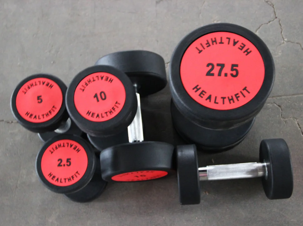 Exercise Fitness Weight Gym Fitness accessories home gym equipment round rubber dumbbell in stock Club MND