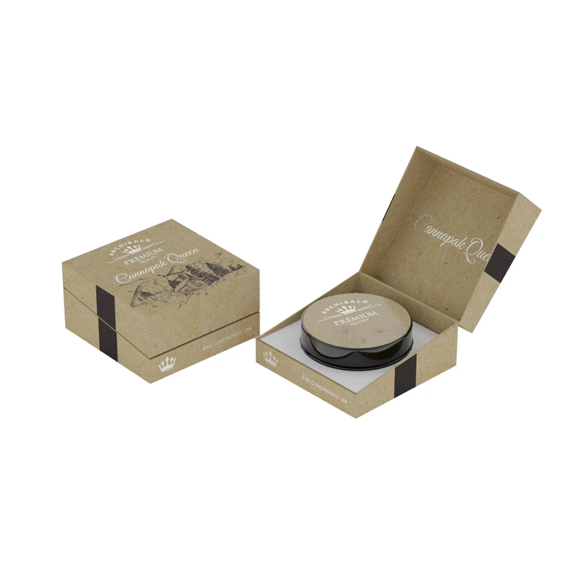 Latest Design UV Printing Rigid Packaging Glass Jar Packaging Box Paper Boxes Jar Gift Box for Round Concentrate Jar