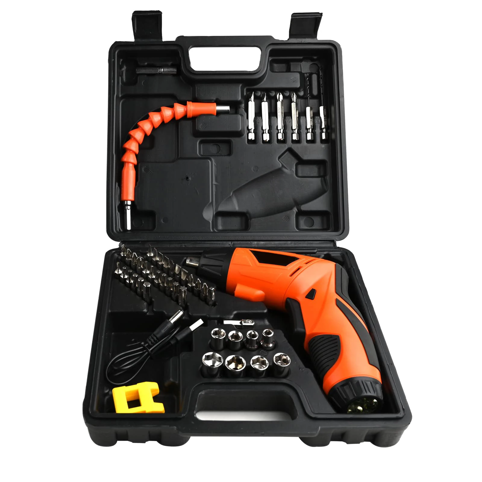 Cordless Electric Screwdriver Rechargeable Screw Power Hand tools with Pivoting Head Flash Light 47 pcs Bit Set