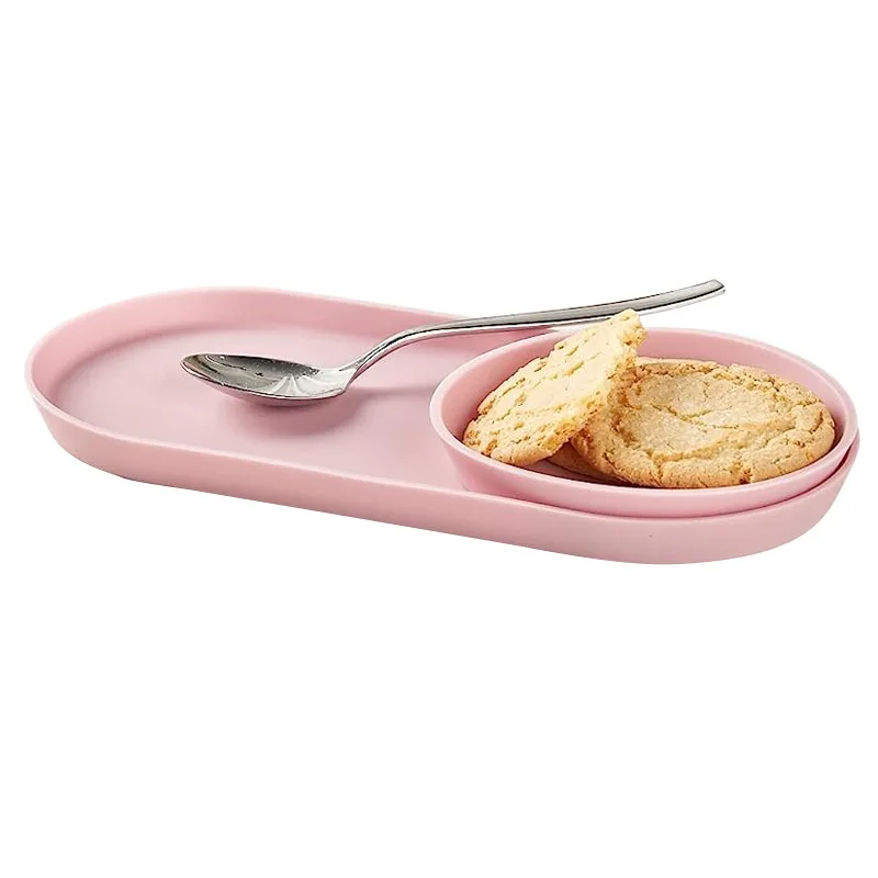 Wholesale Custom Nordic Solid Color Plastic Serving Trays Melamine Snack Tray