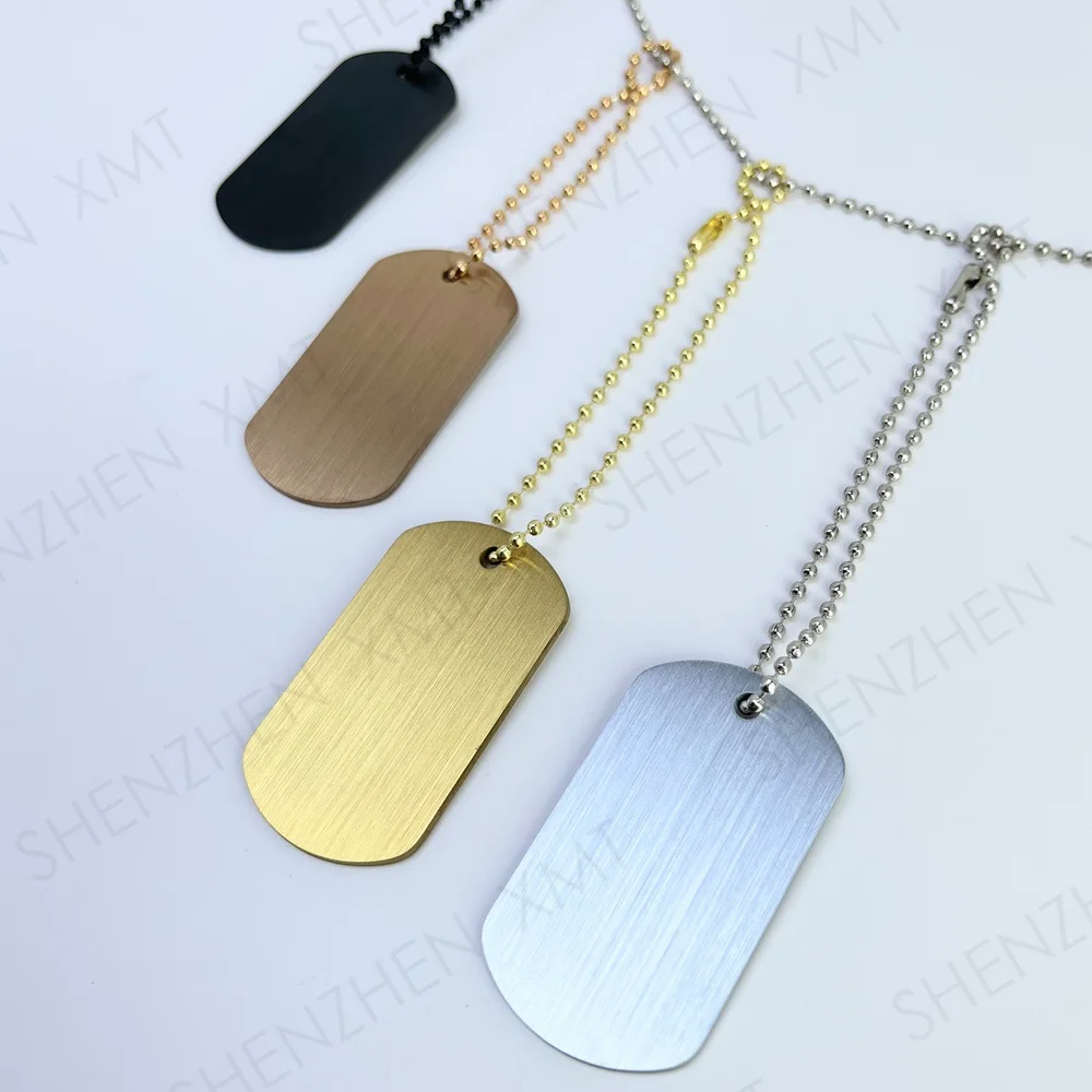 Promotion Gift Custom Logo Blank Sublimation Metal Pet Name Id Qr Code Dog Tag For Engraving Necklace Dog Tags Stainless Steel