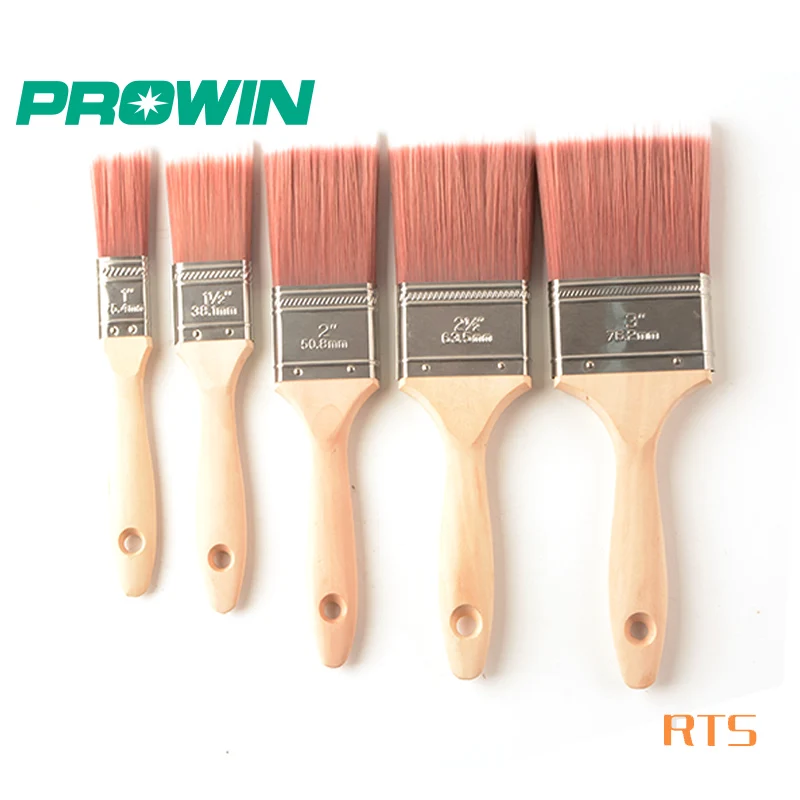 PROWIN Free Sample Top Pick Angular Polyester/Nylon Trim Wood Handle Paint Brush