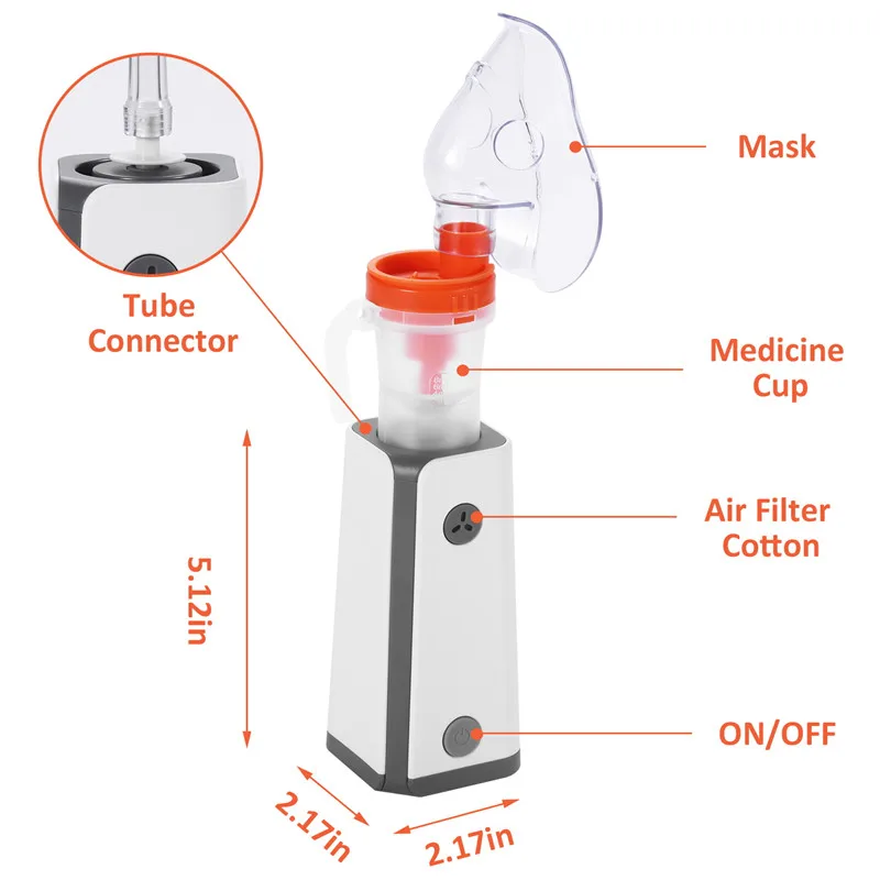 DC 110V 220V Portable Nebulizer Machine Jet Spray Medical Handy Compressor Nebulizer with Adapter