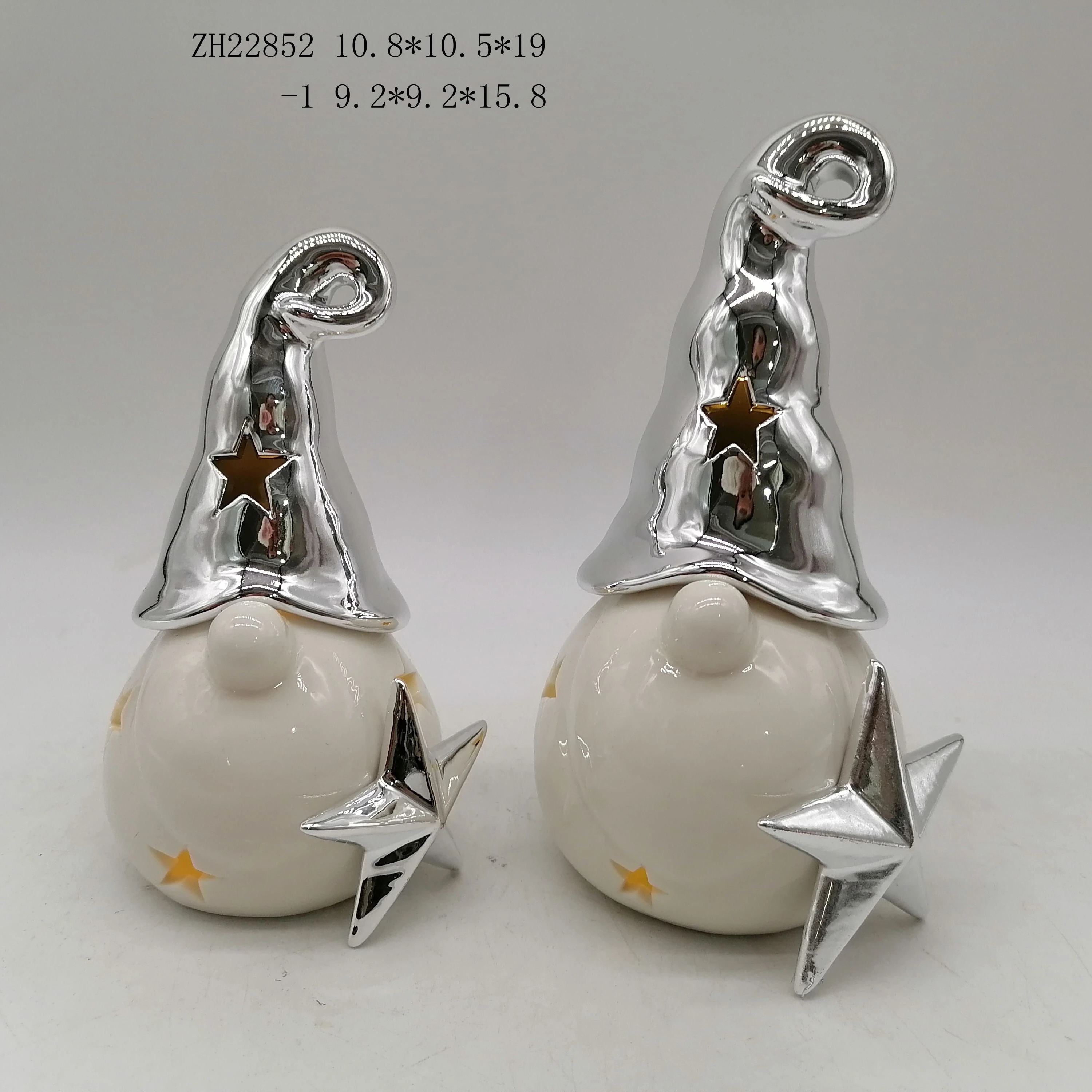 Christmas Gnome Santa Claus Statue Figurine Decorative Ceramic Xmas Ornament Home Decor Accents Collectible Santa Sculpture