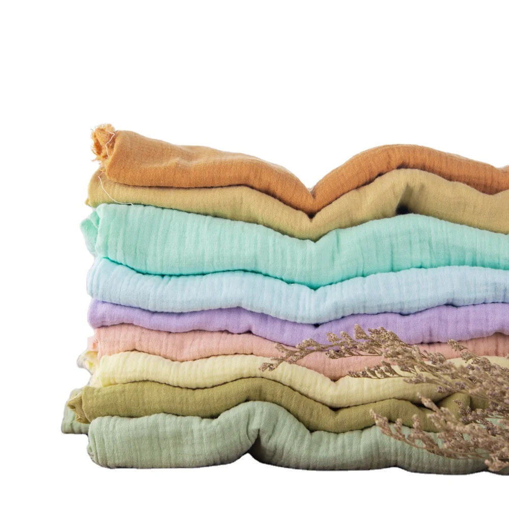 Exclusive soft and good touch muslin organic double gauze cotton fabric for baby clothes