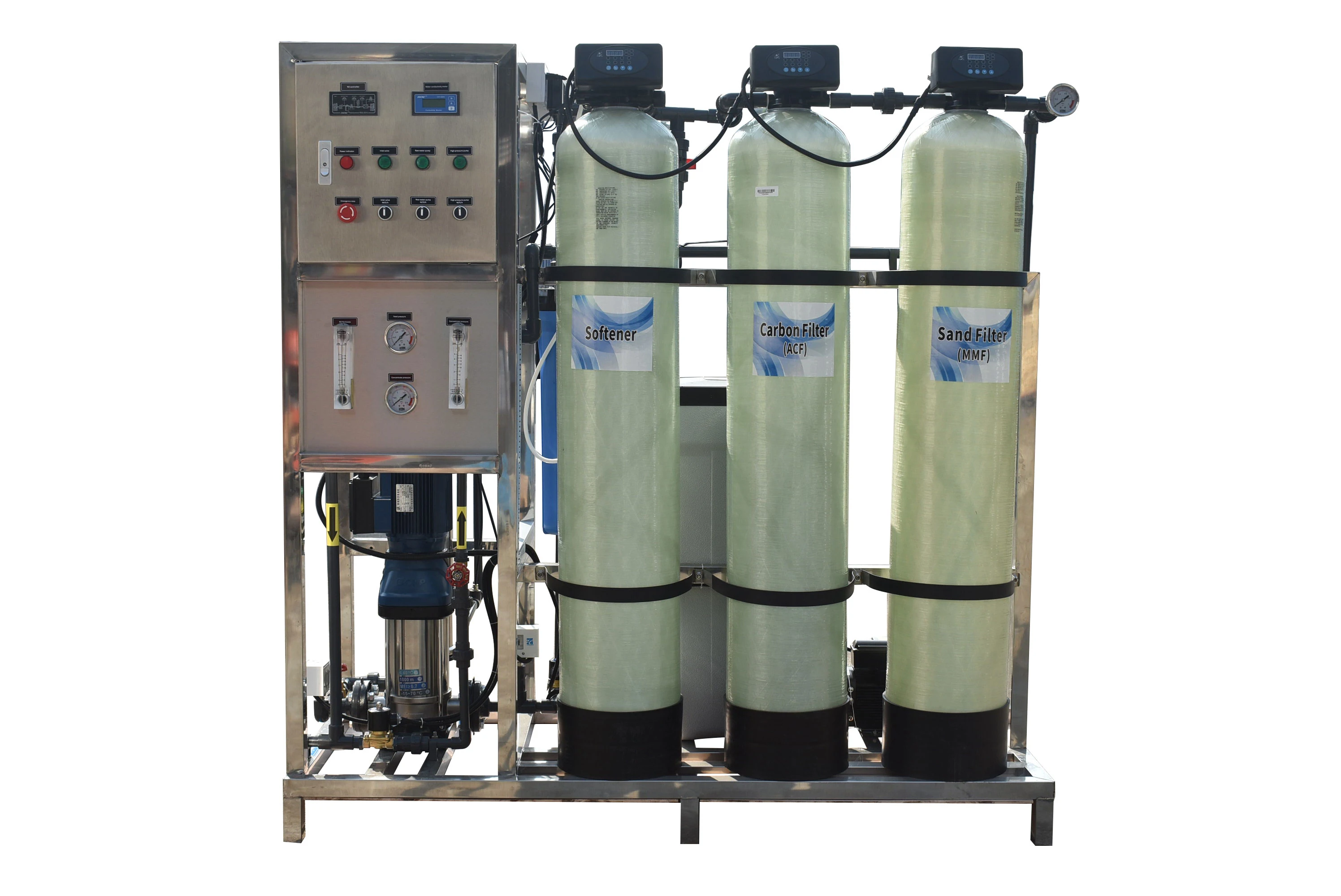 Qlozone Automatic Reverse Osmosis 500L/H Drinking Water Purification RO System Pure Water Treatment Filtration Machine