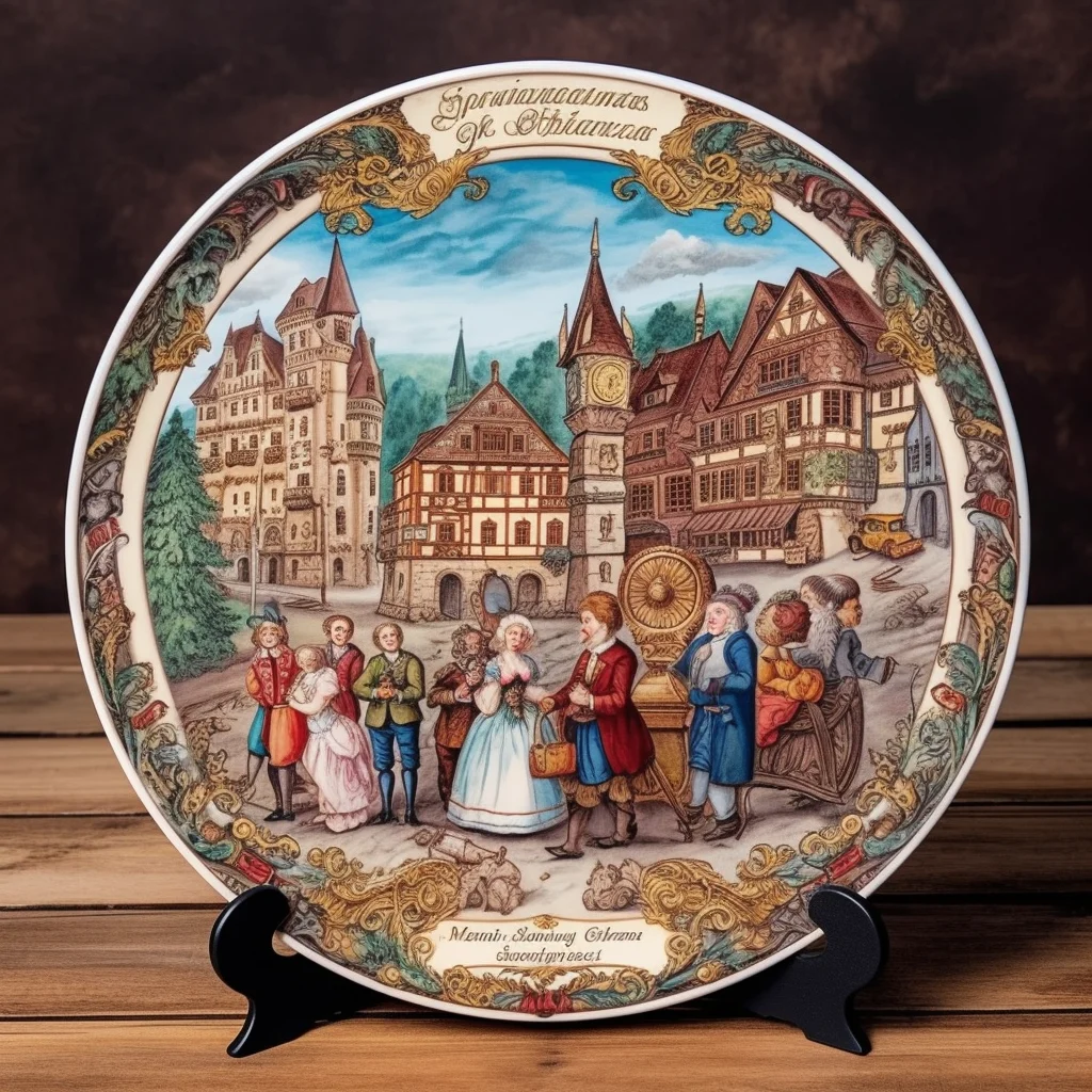Vienna Austria Souvenir Plate Mozart Statue Decorative Plate for Display Ceramic Wall Hanging Plate Collectible Dish Wall Decor