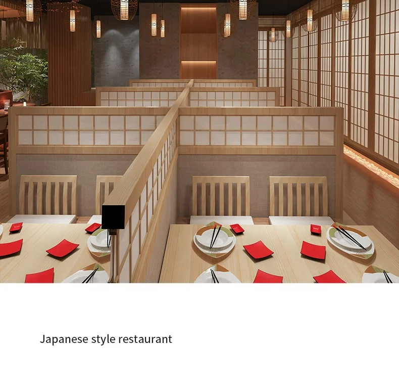 Customization Japanese indoor solid wood lattice partition restaurant sliding door