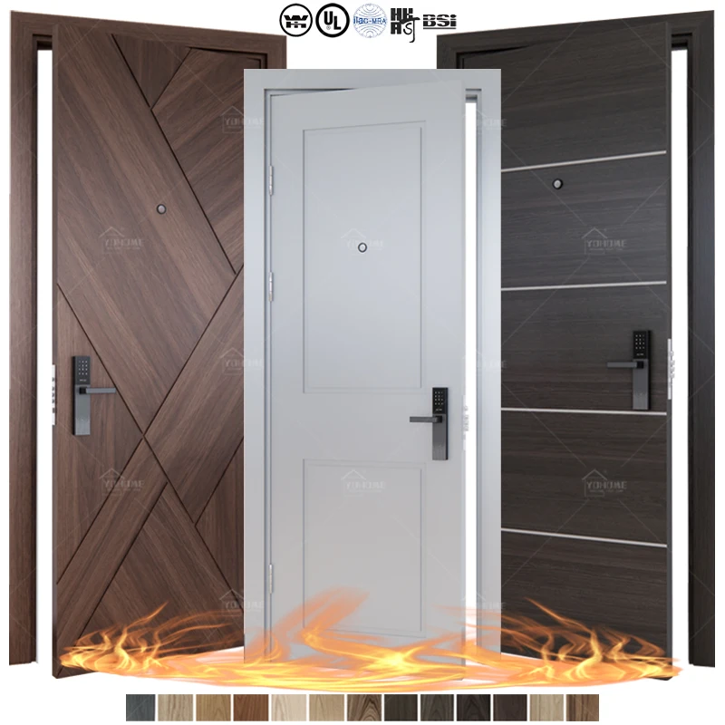 US standard fire proof door for apartment wood internal fire rated doors UL listed residential fire rated door for hotel