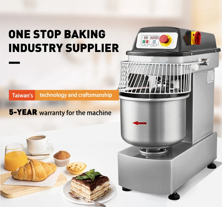 High Efficiency Digital Control Commercial 10kg Bread Flour Kneader Spiral Dough Mixer For Bakery Shop