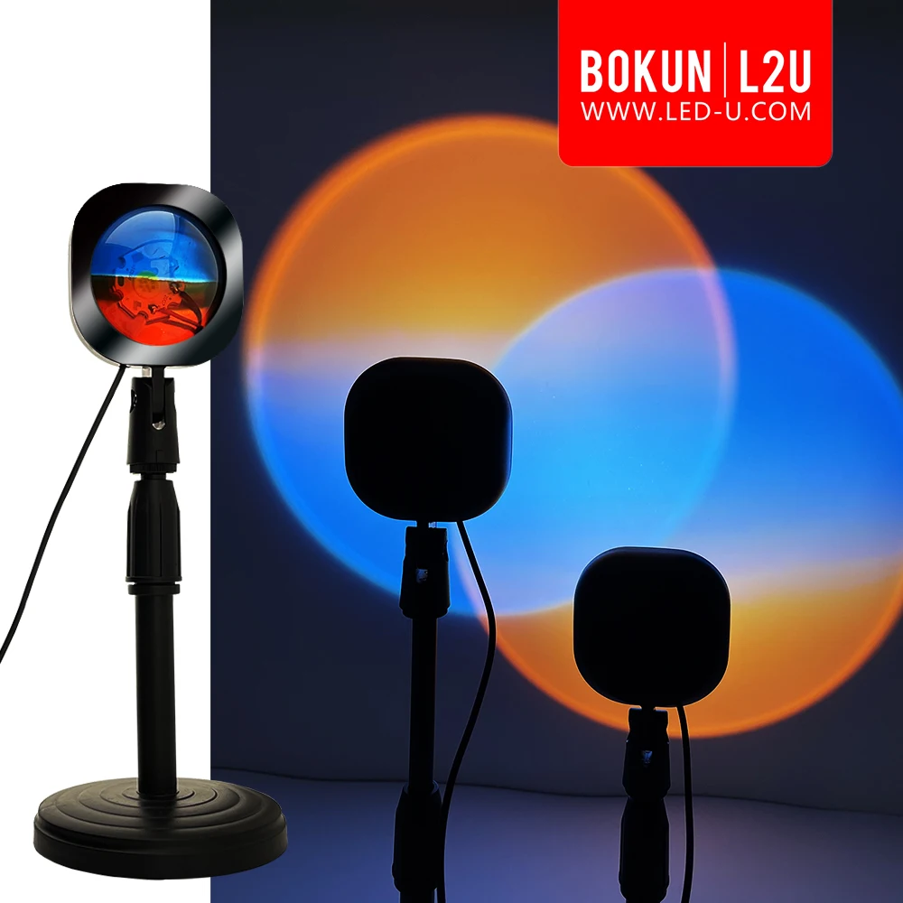 BOKUN huge dropship ocean coastline horizon dawn sunset projection lamp coastline beach sunset lamp proyector