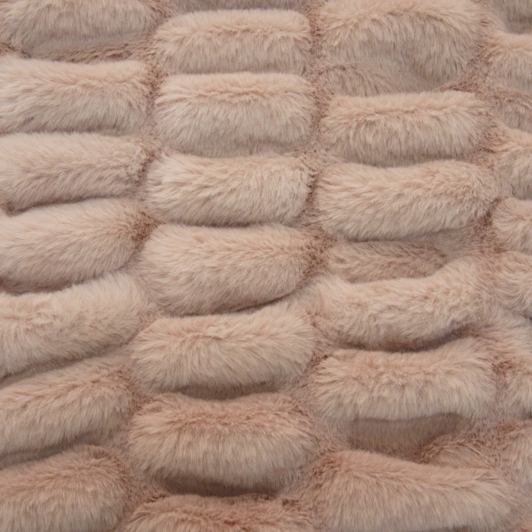 Tie Dyed Solid Color  Pompom Stretch Fleece Plush 100 Polyester Spandex Faux Rabbit Fur Fabric