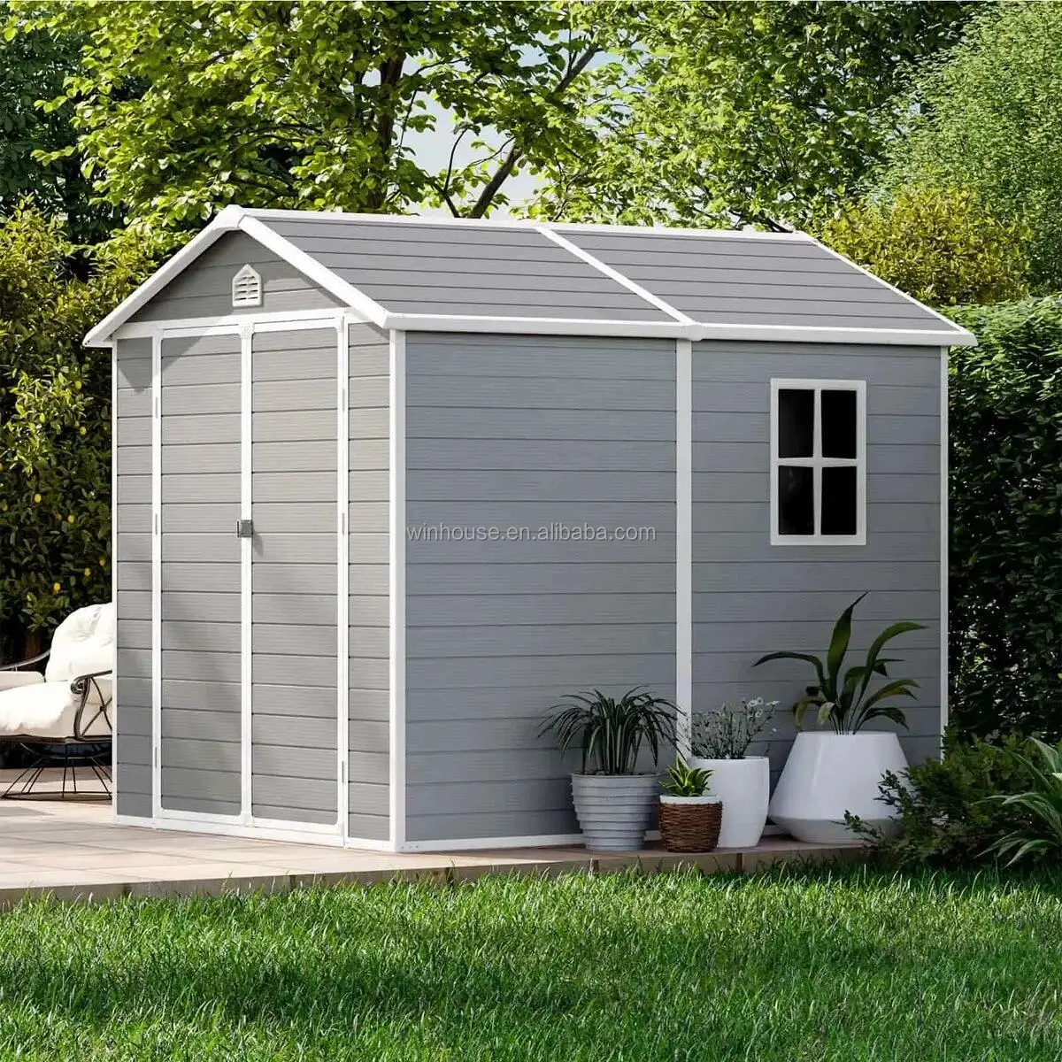 Quick Build Big Plastic Shed 8x12 for Garden With CE Reach BSCI Certificate