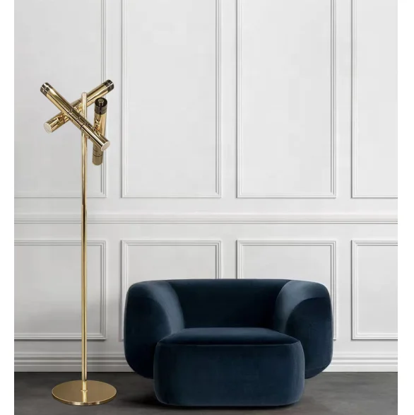 hot selling nordic modern LED floor lamp gold metal acrylic standing lamp living room bedroom study lamp