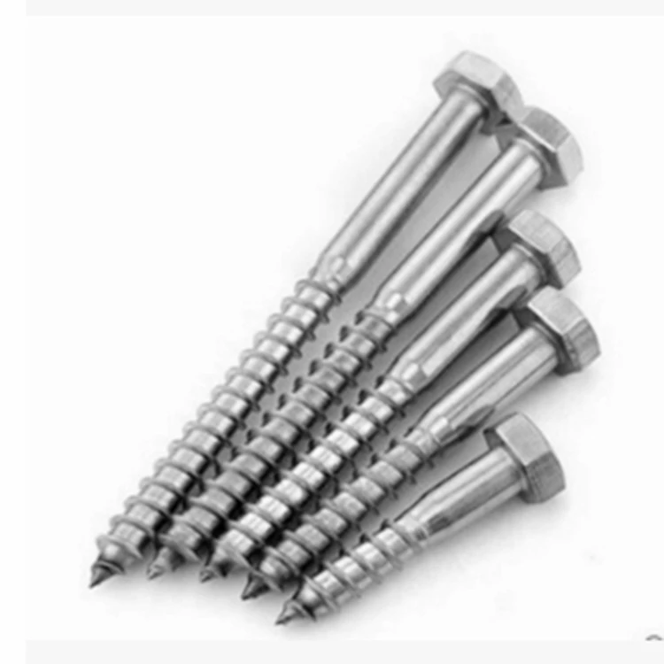 
Goshen DIN571 Hexagon Head Wood Screws W6 Stainless Steel 304 Half Thread Top Fastener Supplier 