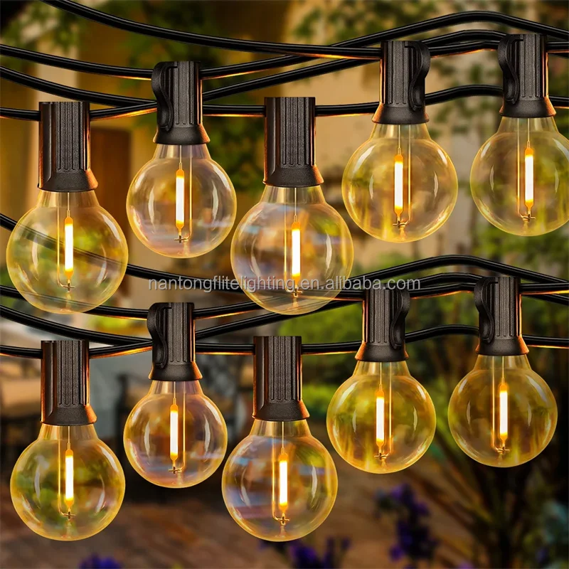 Holiday Lights Outdoor Party Wedding Decorative 25FT 50FT G40 G50 Festoon Holiday Fairy String Lights