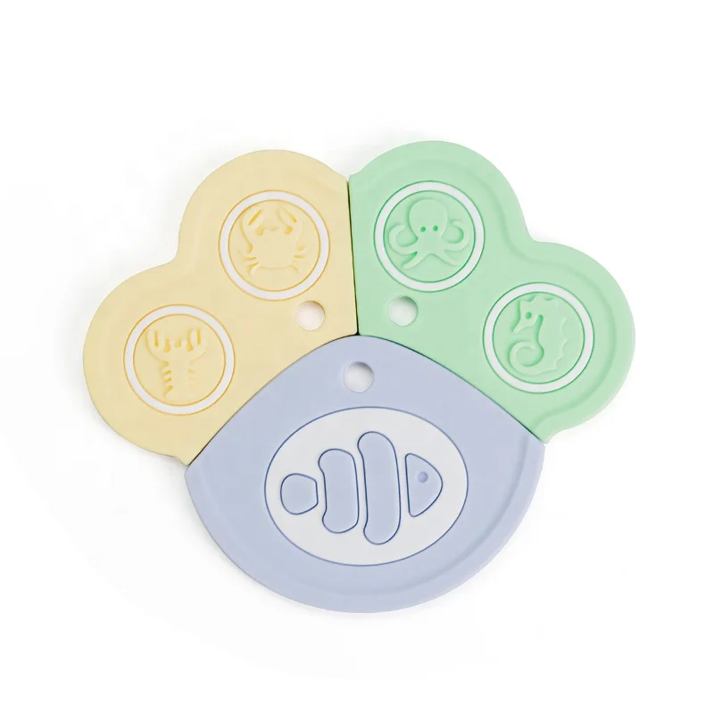 3D Jigsaw Educational Silicone Toys Multifunction teether Kid Baby Activity Cube Free Combination Toy