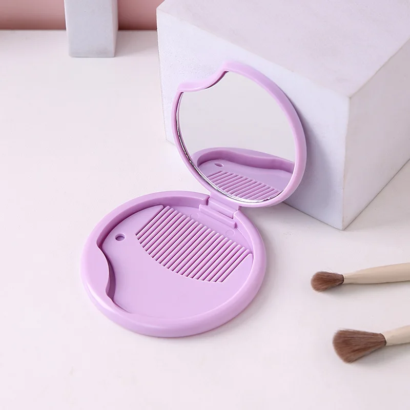 Simple single-sided handheld wholesale folding makeup mirror Student dormitory desktop dressing portable plastic mirror