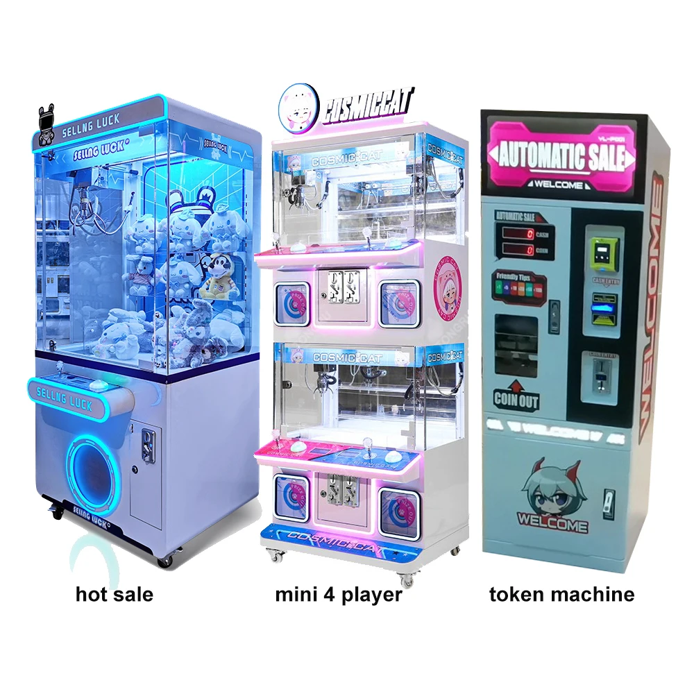 custom small claw machines plush toy gift grabbing coin operated games mini claw machine with bill acceptor catch doll machine
