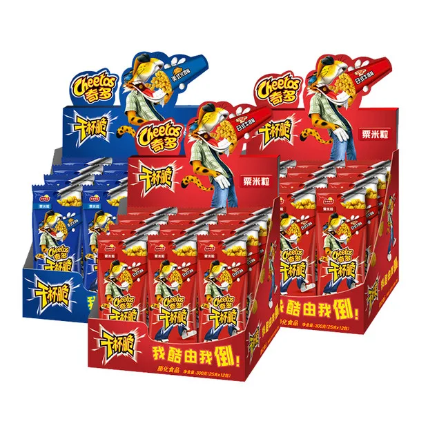 Wholesale 25g*12 *10/Carton Chee Tos Crispy Chips Exotic Fruit & Vegetable Snacks Made in China Factory