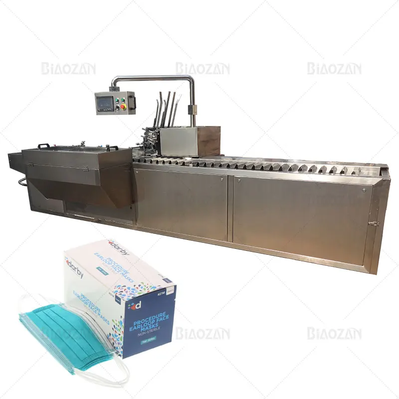 Fully Automatic Non Woven 3 Ply Ear Loop Face Mask Box Packing Machine