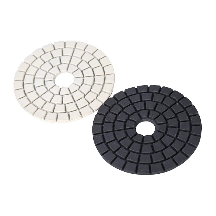 New Quality 100mm 4inch 125mm 5 inch White and Black Buff Diamond Polishing Pads
